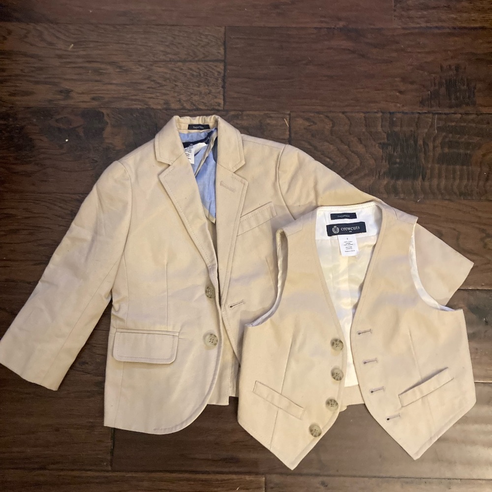 Crewcuts Thompson Suit jacket and Vest Size 2T